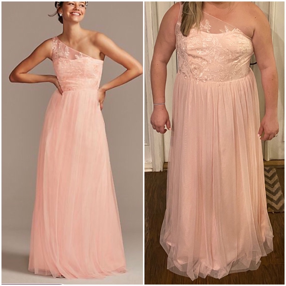 David’s Bridal Petal Pink Bridesmaids Dress